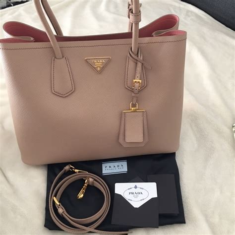 prada saffiano double bag pink|Prada saffiano shoulder bag review.